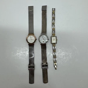 Skagen, Anne Klein Watches Women Silver Tone MOP Dial Date 355SSRS 358srsc Used - Picture 1 of 18