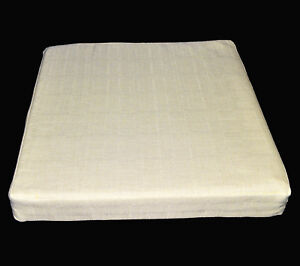 Qh07t Dim Beige Plain Thick Cotton Blend 3D Box Sofa Seat Cushion Cover Custom