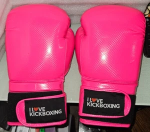 king I LOVE KICKBOXING 16 OZ OUNCE GLOVES hot pink - Picture 1 of 6