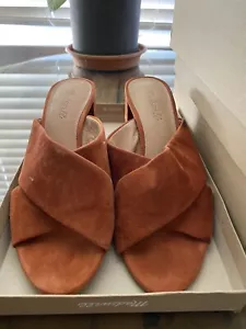 Madewell • The Greer Mule Sandal Size 8 Rust (warm nutmeg) Suede High Heel Shoes - Bild 1 von 3