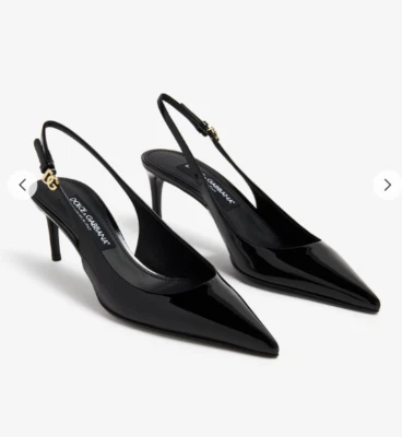 Dolce & Gabbana Dg Logo Leather Slingback Pump Women's Black. Size 41. NWB - Image 1 of 4