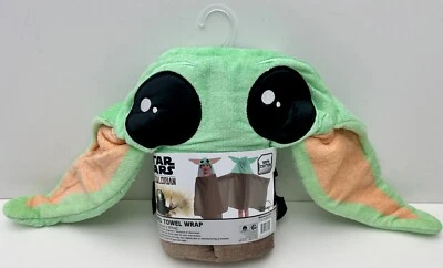 Disney Star Wars Mandalorian El Niño Bebé Yoda TOALLA CON CAPUCHA Envoltura 24" x 50" Foto 1 de 4