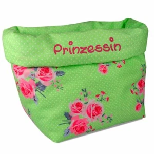 Utensilo Rosen mit Name Stoffkörbchen Stoffbox Aufbewahrung Badezimmer Kosmetik - Bild 1 von 4