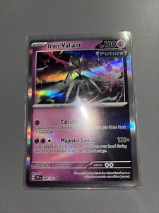 Nouvelle annonceIron Valiant Future Holo Rare Psychic Temporal Forces Pokemon TCG Card 080/162