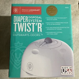 Prince Lionheart Diaper Twist’R Diaper Pail, Diaper Disposable System Outsmarts - Picture 1 of 5