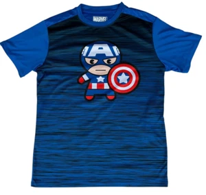 Marvel Captain America Technical Comic Shirt Blue Men Size M - Picture 1 of 4