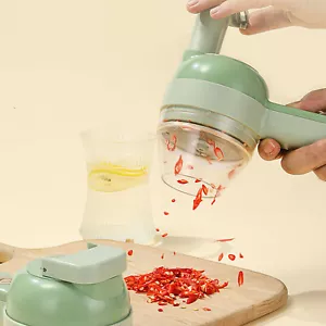 4 in 1 Portable Electric Vegetable Cutter Set Wireless Food Processor Mud Masher - Picture 1 of 14