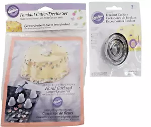 Wilton Floral Cutter /Ejector Set for Gum Paste Fondant & Set of 3 Oval Cutters - Picture 1 of 8