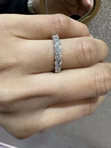2.00 Ct D/VS Lab Grown Round Diamond U prong Full Eternity Ring, White Gold - Picture 1 of 5