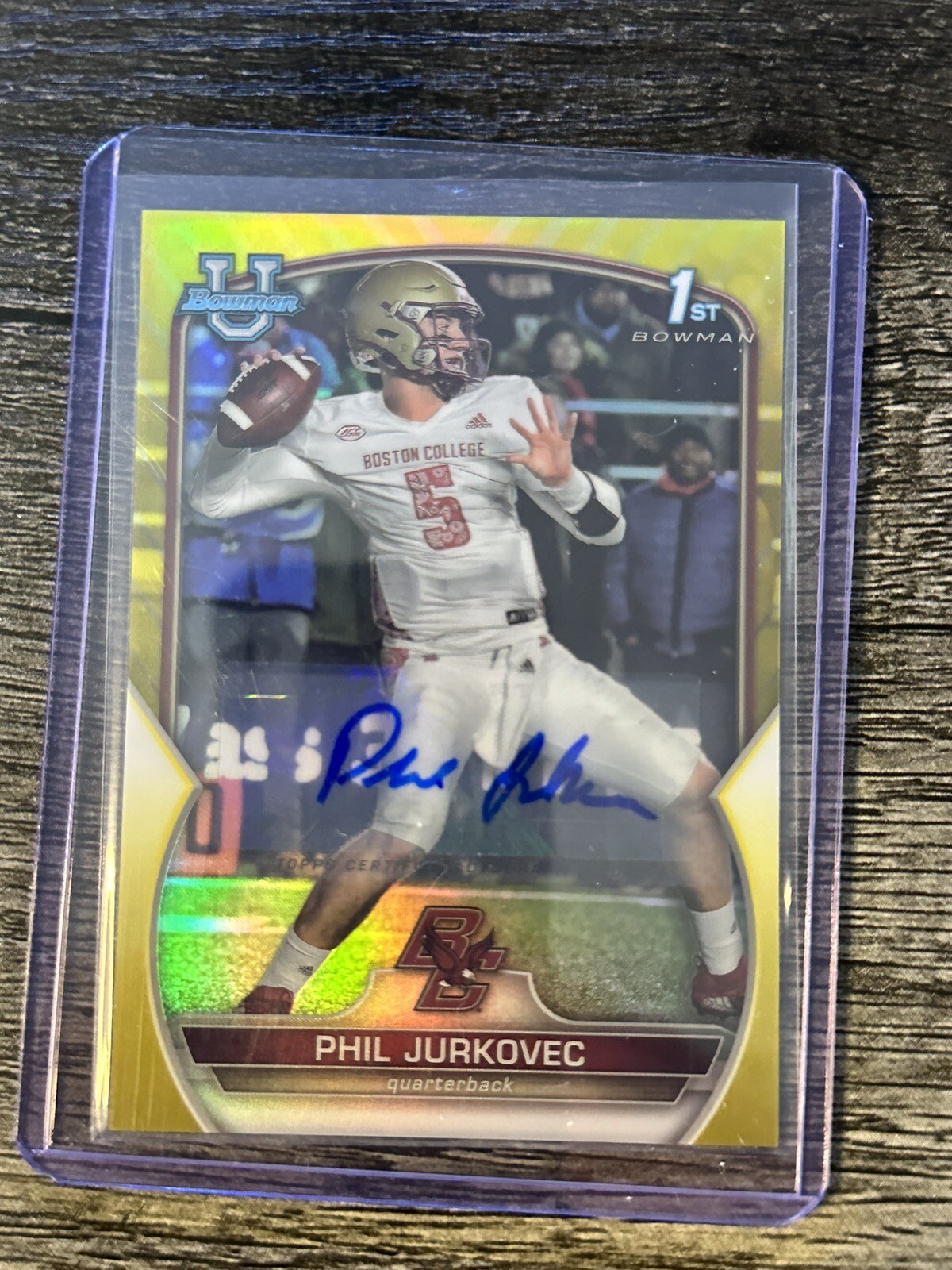 2022 Bowman Chrome U 1st Phil Jurkovec /75 yellow refractor auto autograph