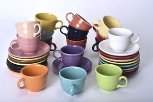 Fiesta, Fiestaware, HLC Tea Cup/Saucer Set (Various Color/Condition) - Picture 1 of 19