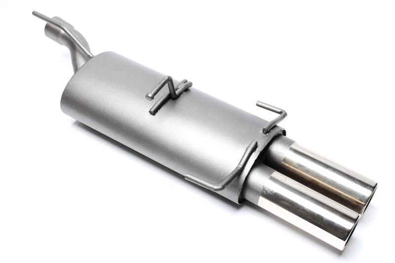 Scarico sportivo 2x76 mm tondo bordato con ABE per Opel Astra F-CC Kadett E-CC - Immagine 1 di 1