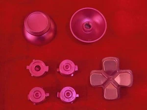 PS4 Controller Modding Set: Thumbsticks Button Steuerkreuz Analog Aluminium PINK - Bild 1 von 2