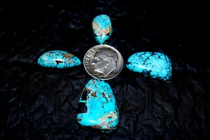 Turquoise Farm Blue Spider Mine Natural Spiderweb turquoise cabochon lot #13 - Picture 1 of 1