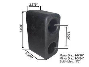 RUBBER LOADING DOCK BUMPER 6.00" L x 2.875" Wide Truck Trailer Bumper - Picture 1 of 4