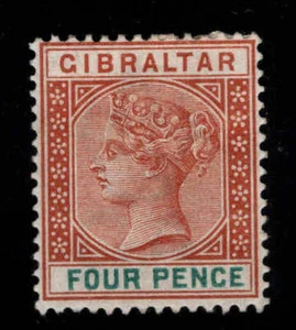 Gibraltar Scott 17, SG 43 MH* 1898 stamp - Picture 1 of 2