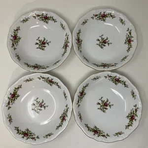 Johann Haviland Bavaria Porcelain Moss Rose 7 3/4" Salad Plates Set of 4 - Picture 1 of 6