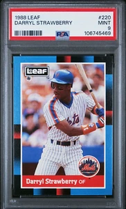 1988 LEAF #220 DARRYL STRAWBERRY METS Graded PSA 9 - Picture 1 of 2