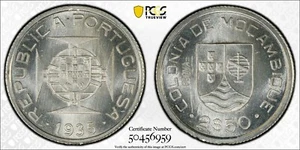 MOZAMBIQUE 1935 2.5 Escudo, PCGS SP64 (PROVA) KM-Pr1 (Essai) - Picture 1 of 1