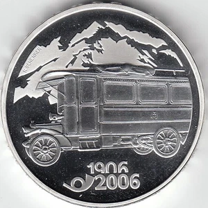 SWITZERLAND 20 FRANCS 2006 "100 years of post bus" SILVER UNC - Picture 1 of 2