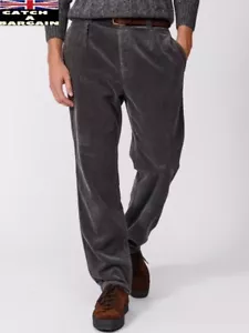 AUBIN Barcombe Corduroy Men Trousers Regular fit, Charcoal - RRP-£99 (E451) - Picture 1 of 8