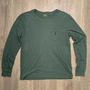 Polo Ralph Lauren Calce Clásico Manga Larga Cuello Redondo Camiseta Hombre’s Talla Pequeña - Imagen 1 de 4