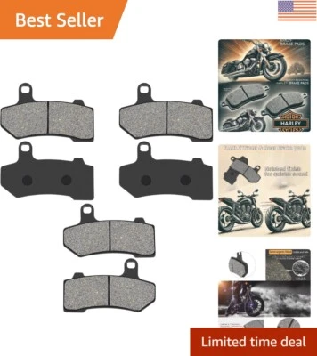 Ceramic Front & Rear Brake Pads for Harley Road Glide & Road King 2008-2021 Foto 1 de 4