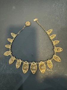 Vintage verzierte goldfarbene Etrusceana Halskette - Bild 1 von 8