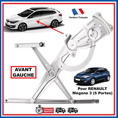 Mecanisme leve vitre avant gauche Renault Megane 3 = 807216718R - Photo 1/4
