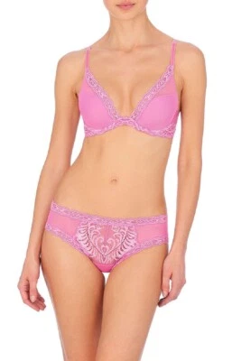 NWT NATORI Feathers Underwire Bra Size 32D & M Panties Set Violet Quartz 730023 - Image 1 of 4