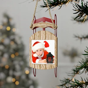 Personalisierter Christbaum Schlitten Ornamente Weihnachtsschlitten Weihnachtsdeko Dekoration - Bild 1 von 9