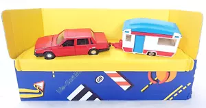 Corgi Toys 1:36 VOLVO 740 GL + CARAVAN Home Car Model Gift Set MIB`85 TOP RARE! - Picture 1 of 9