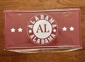 NEW University of Alabama Crimson Tide RED #7556A-28 Metal Car Tag Style AL - Picture 1 of 3