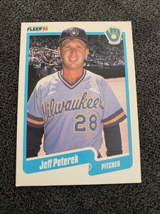 1990 Fleer Jeff Peterek   Milwaukee Brewers #333  FS