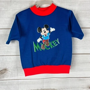 Vintage 1960's Walt Disney Kids Size 6 Shirtees Mickey Mouse Shirt Acrylic Blue - Picture 1 of 5