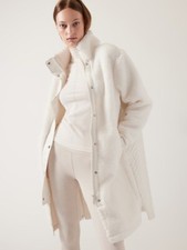Athleta Cozy Sherpa Coat Size 2X Magnolia White #464611