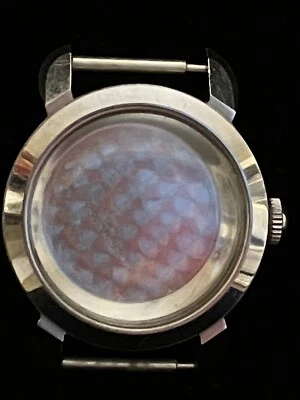  VINTAGE WALTHAM WATCH CASE 37 MM W/CRYSTAL, CROWN & LUGS, STAINLESS STEEL  - Image 1 of 4