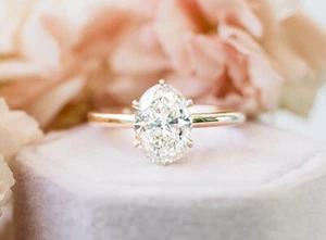 Diamond Engagement Ring 3 Carat Oval Solitaire E VS1 IGI Certified 3ct Lab Grown - Picture 1 of 6
