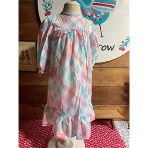Dreamy Nights girls Pink Plaid Long Sleeve Nightgown Size 4 - Picture 1 of 4