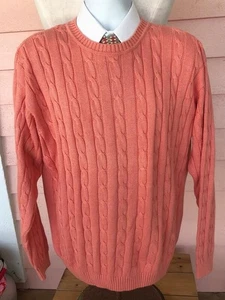 MAGLIONE PAUL STUART 20% Cashmere Taglia L Maglia Cavo Lt. Arancione Made in Italy Spazioso - Foto 1 di 3