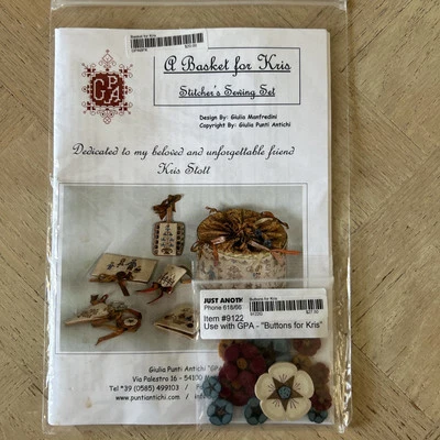 GIULIS MANFREDINI-CROSS STITCH PATTERN-A BASKET FOR KRIS/ STITCHER'S SEWING SET - Image 1 of 4