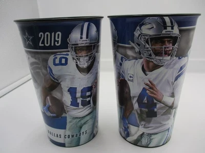 Vaso de plástico Dallas Cowboys paquete de 2 32 oz 2019 NFL 4 Prescott 21 Elliott Foto 1 de 4