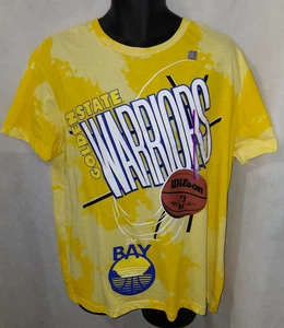 NWT NBA Mens T-Shirt Old Gold XL Golden State Warriors The Bay Wilson Tie Dye - Picture 1 of 10
