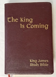 The King Is Coming - King James Study Bible Burgundy Leather Nelson 1988 Liberty - Bild 1 von 14