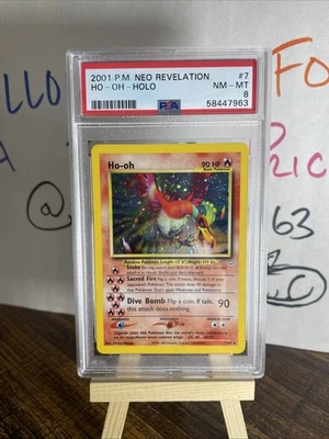 ✨ 2001 POKEMON NEO REVELATION DOUBLE HOLO ERR #7 HO-OH-HOLO PSA 8 ✨ - Image 1 of 3