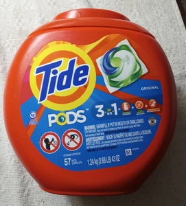 Tide Pods ORIGINALE 3 in 1 detersivo per bucato Pacs 43 once / 57 confezioni **95% COMPLETO** - Foto 1 di 4