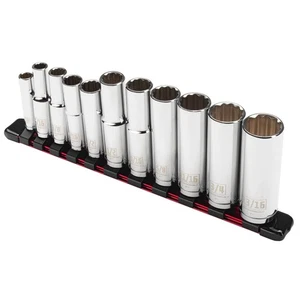 Powerbuilt 11 Piece 12 Point SAE Deep Socket Set - 643047ECE - Picture 1 of 8