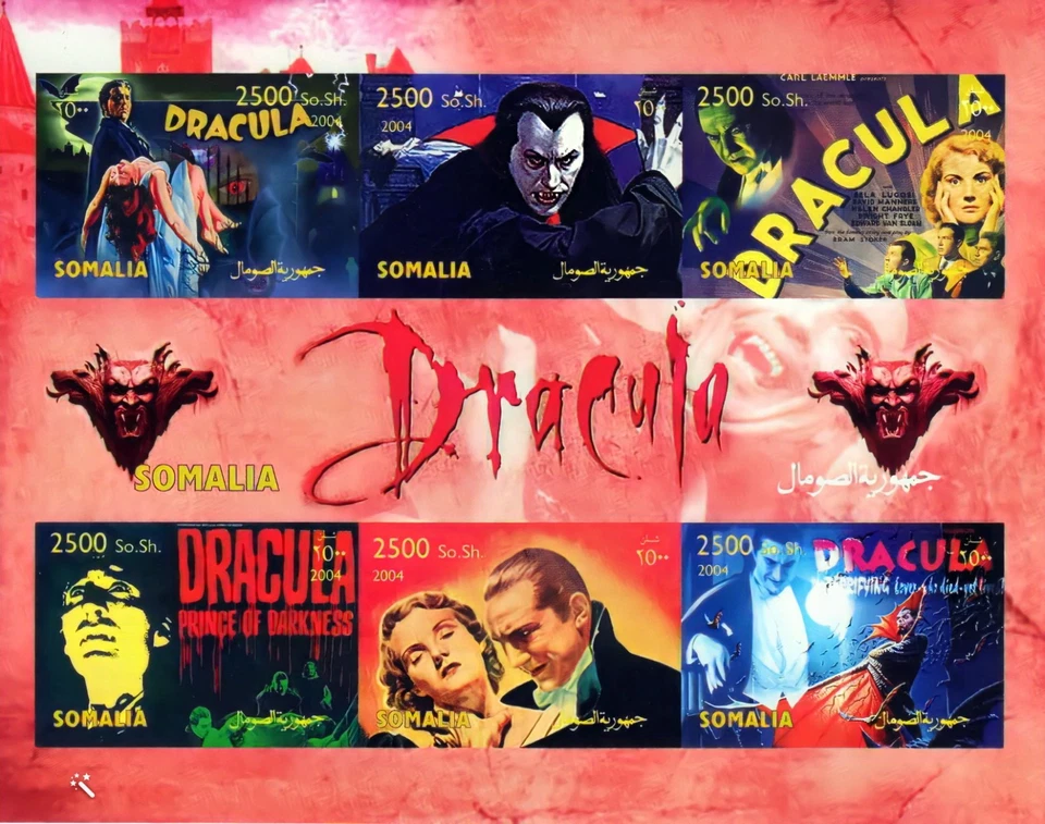 Somalia 2004 DRÁCULA - Bela Lugosi - Hoja HALLOWEEN (6) Imperforada MNH Foto 1 de 1