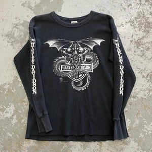 Vintage Harley Davidson Dragon Gargoyle Thermal T-shirt XL 1988 Stan Neenah - Picture 1 of 7