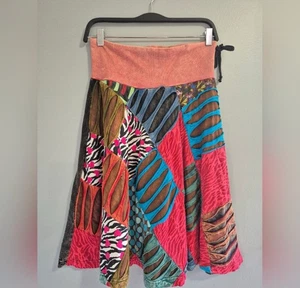 Rising International Y2K Boho Fee mehrfarbig Patchwork A-Linie Rock Gr. Medium - Bild 1 von 7